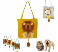 Lion Shaped Dog Bag, Cute Lion Shape Breathable Backpack, Cats and Dogs out of The Handbag Pet Bag, Pet Carrier (Yellow,Large)