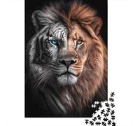Lion Tiger híbrido 1000 Piezas Cartón Grueso Rompecabezas De Bricolaje Niños Principiantes Divertido Desafiante Juego Alivio del Estrés Idea De Regalo 70x50cm/1000pcs