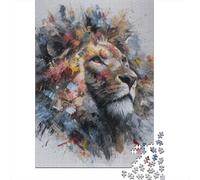 Lion Wall Art Print Puzzles Imposible,desafío for Adults Juego Educativo 1000 Piezas Obra De Arte De Juego De para Adultos, Regalos A Partir De 14 Años 70x50cm/1000pcs