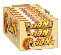 Lion White Nestlé - Chocolatina Lion con Chocolate Blanco y Caramelo de Nestle - Barritas de Galleta con Chocolate Blanco - Caja 24 Unidades de Lion White