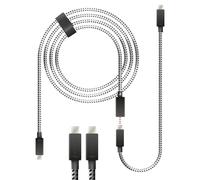 Lioncast Cable de carga para PS5 | 3,5 m + 0,5 m cable de carga rápida para Sony Playstation | Cable controlador para Dual Sense | Cable con revestimiento de nailon (protección contra torceduras)