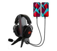 Lioncast LXS6 - Soporte para auriculares con concentrador USB y LED RGB, sonido envolvente 7.1, base antideslizante pesada, soporte para auriculares RGB, soporte para auriculares con RGB