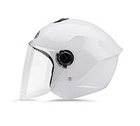 LIONCIANO Casco De Moto con Visera, Anti-Crash, Unisex(Blanco)