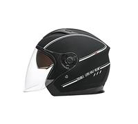 LIONCIANO Casco de Moto Jet Abierto, Casco de Patinete Eléctrico con Visera, Casco Moto de Scooter para Mujer Hombre Adultos(Negro Mate)