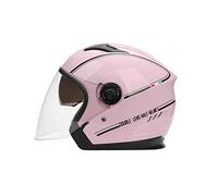 LIONCIANO Casco de Moto Jet Abierto, Casco de Patinete Eléctrico con Visera, Casco Moto de Scooter para Mujer Hombre Adultos(Rosado)