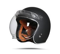 LIONCIANO Casco De Moto Jet Abierto Dot/Ece Homologado, Casco Moto De Scooter, Cabeza Anticolisión De Casco para Mujer Hombre Adultos con Visera(Negro Mate, L56-57cm)