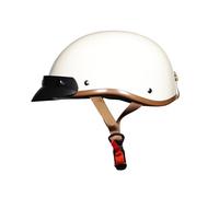 LIONCIANO Casco De Motocicleta para Adultos, Casco Abierto, ABS 709 Combinado con EPS, Hebilla De Barbilla De Liberación Rápida. Adecuado para Scooter Ciclomotor Chopper（Blanco, M 53-54CM）