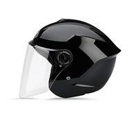 LIONCIANO Cascos De Motocicleta para Hombres y Mujeres, Cascos De Ciclomotor con Viseras.El Cabezal Anticolisión Protege La Seguridad Vial De Los Usuarios(Negro)