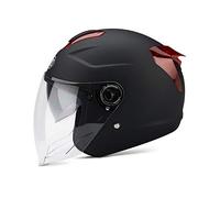 LIONCIANO Helmet with Double Visor, 7 Paragraphs Safety Buckle, Abs Shell Combined with Eps Buffer Layer To Provide Better Driving Protection(Negro Mate, 56-60cm)