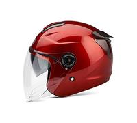 LIONCIANO Helmet with Double Visor, 7 Paragraphs Safety Buckle, Abs Shell Combined with Eps Buffer Layer To Provide Better Driving Protection(Rojo, 56-60cm)