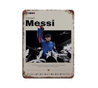 Lionel Messi 3 (5) Póster retro de metal de estaño, arte elegante, pintura de hierro, bar, cueva de gente, cafetería, garaje, decoración de pared, 30 x 40 cm