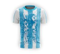 Lionel Messi & Argentina. Camiseta Deportiva, de fútbol. Estilo Deportivo. Unisex. 100% Interlock. Diseño de fantasía. Somos Sportivo Maglietta. CAM0092. (FR/ES, Letras, L, Regular, Regular)