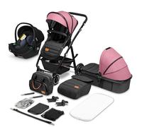 LIONELO Amber Coche de bebé multifuncional 3 en 1 Conjunto silla de paseo con el Asiento de Cubo e Capazo Manillar regulable Bolsa Mosquitero Protector de lluvia Asiento de coche