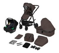 LIONELO Amber Coche de bebé multifuncional 3 en 1 Conjunto silla de paseo con el Asiento de Cubo e Capazo Manillar regulable Bolsa Mosquitero Protector de lluvia Asiento de coche