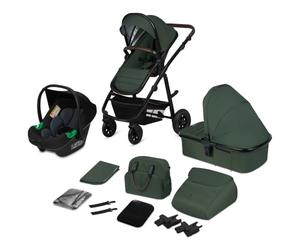LIONELO Amber Coche de bebé multifuncional 3 en 1 Conjunto silla de paseo con el Asiento de Cubo e Capazo Manillar regulable Bolsa Mosquitero Protector de lluvia Asiento de coche
