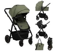 LIONELO AMBER PLUS 3 en 1 Carrito de bebe Multifuncional de 0 a 4 años hasta 22 kg con Capazo XL, Silla de coche hasta 13 kg, Respaldo Ajustable, Ruedas Grandes Todoterreno 360o Capota XXL