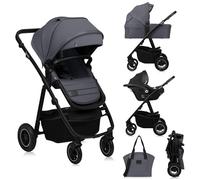 LIONELO AMBER PLUS 3 en 1 Carrito de bebe Multifuncional de 0 a 4 años hasta 22 kg con Capazo XL, Silla de coche hasta 13 kg, Respaldo Ajustable, Ruedas Grandes Todoterreno 360o Capota XXL