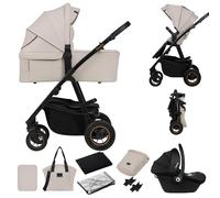 LIONELO AMBER PLUS 3 en 1 Carrito de bebe Multifuncional de 0 a 4 años hasta 22 kg con Capazo XL, Silla de coche hasta 13 kg, Respaldo Ajustable, Ruedas Grandes Todoterreno 360o Capota XXL
