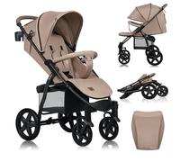 LIONELO Annet Silla de Pase Para niños hasta 22 kg 0-48M ajuste del respaldo hasta posición horizontal Capucha XXL Plegable fácil con ventana Mosquitera (Beige)
