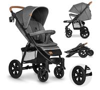 LIONELO Annet Tour Silla de paseo, bebe carro, hasta 22 kg, ajuste del respaldo a la posición tumbada, ruedas sin mantenimiento, capota impermeable XXL, cinturones de 5 puntos (gris)