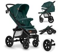 LIONELO Annet Tour Silla de paseo, bebe carro, hasta 22 kg, ajuste del respaldo a la posición tumbada, ruedas sin mantenimiento, capota impermeable XXL, cinturones de 5 puntos (verde)