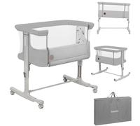 lionelo Aurora Cuna 3 en 1 hasta 9 kg, Cuna de colecho, Cama Mecedora, Ajuste de Altura e inclinación del colchón, 4 Ruedas con Freno, Colchón Ergonómico, Bolsa