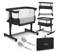 lionelo Aurora Cuna 3 en 1 hasta 9 kg, Cuna de colecho, Cuna Mecedora, Ajuste de Altura e inclinación del colchón, 4 Ruedas con Freno, Colchón Ergonómico, Bolsa