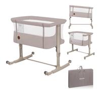 lionelo Aurora Cuna 3 en 1 hasta 9 kg, Cuna de colecho, Cuna Mecedora, Ajuste de Altura e inclinación del colchón, 4 Ruedas con Freno, Colchón Ergonómico, Bolsa
