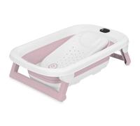 Lionelo BabyBubble Bañera Bebé Plegable con Termómetro y Soporte de Baño | Plegable hasta 9 cm, Capacidad aprox. 40 l, Desagüe, Soporte de Baño Perforado y Plegable, Cable Oculto del Termómetro LCD