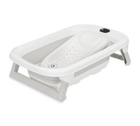 Lionelo BabyBubble Bañera Bebé Plegable con Termómetro y Soporte de Baño | Plegable hasta 9 cm, Capacidad aprox. 40 l, Desagüe, Soporte de Baño Perforado y Plegable, Cable Oculto del Termómetro LCD