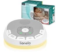 Lionelo BabyNap Máquina de Ruido Blanco 2 en 1 Lámpara Nocturna con 11 Colores de Luz, 20 Sonidos Nanas Ruidos, Temporizador, Grabación de los Latidos del Corazón de Mamá Love Beat