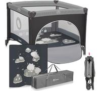 LIONELO BONNIE Parque Infantil Bebe hasta 15 kg, desde el Nacimiento hasta los 36 meses Acceso Lateral con Cremallera, Laterales de Malla Aireada, Plegado Rápido, Ruedas con Freno, Bolsa de Transporte