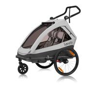 LIONELO Cama Remolque Infantil 2 en 1 para Bicicleta con función de Cochecito para 1 o 2 niños de 6 Meses a 6 años, Peso 2 x 22 kg, suspensión, Ruedas Grandes, Capota Impermeable