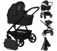 Lionelo Carmine 2 en 1 Carrito Bebé (0-4 Anos, 0-22 kg) Capazo y y Silla de Paseo, Ruedas GravelTech, Amortiguacion, Posición Reclinable, UPF50+, Ventilacion, Hebilla Magnetica, Asiento Reversible