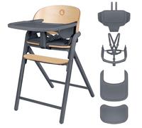 Lionelo Celia Trona Evolutiva de Madera 3-en-1 - Crece con el Niño (6 m-90 kg) | Reposapiés Ajustable, Arnés 5 Puntos, Cojín y Bandeja Fácil de Limpiar