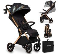 LIONELO Cloe Cochecito Plegable hasta 22 kg, Respaldo Ajustable Función Dormir, Arnés de 5 Puntos Ruedas Portavasos Ligero Compacto Impermeable, sillita, silla paseo ligera (golden moments)
