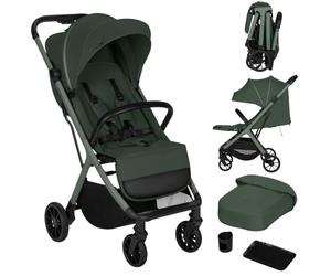 Lionelo Cloe Plus Silla de Paseo Compacta hasta 22 kg, Plegado Automático | Ruedas Grandes de PU con Suspensión, Asiento Amplio, Capota UPF50+, Ventilación, Cubrepiernas, Mosquitera y Portavasos