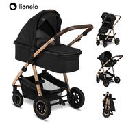LIONELO® Cochecito 3 en 1 Cochecito Combi Coche-Carrito Black Onyx