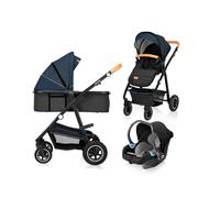 LIONELO Amber Coche de bebé multifuncional 3 en 1 Conjunto silla de paseo con el Asiento de Cubo e Capazo Manillar regulable Bolsa Mosquitero Protector de lluvia Asiento de coche