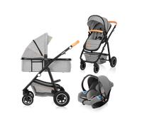 LIONELO Amber Coche de bebé multifuncional 3 en 1 Conjunto silla de paseo con el Asiento de Cubo e Capazo Manillar regulable Bolsa Mosquitero Protector de lluvia Asiento de coche