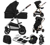 LIONELO® Cochecito 3 en 1 Cochecito Combi Coche-Carrito Negro
