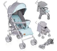 LIONELO Cochecito de bebé de Irma de hasta 15 kg, ligero y moderno, con función reclinable, plegable, ruedas grandes de 6 pulgadas, cesta grande, bolsa, mosquitera