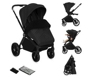 LIONELO Cochecito infantil MIKA PLUS de 6 a 48 meses a 22 kg, respaldo ajustable y reposapiés, amortiguación, ruedas giratorias de PU de 360 °, cabina impermeable XXL, UPF50+