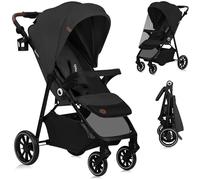 LIONELO EMMA ONE Carrito bebe hasta 22 kg de 6 m a 4 años Ruedas Giratorias 360° Suspensión Total Plegable con una Sola Mano Ajuste del Respaldo y Reposapiés Toldo XXL UPF50+ (Grey)
