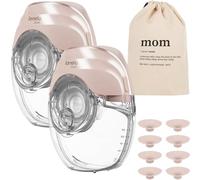 Lionelo Fidi Free Slim Duo Sacaleches Eléctrico Manos Libres Inalámbrico, Doble Extractor de Leche Materna Portátil Silencioso, 2x 3 Modos 8 Niveles, Batería >3 h, USB-C, Tritan 2x150 ml