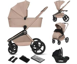Lionelo Freya Carro Bebe 3 Piezas Carrito de Bebe 3 en 1 (0-4 Años, Hasta 22 Kg), Plegable Capazo, Silla y Silla de Coche I-Size 40-87 Cm, Suspensión, Ruedas PU, Capota UPF50+, Cochecito Bebe