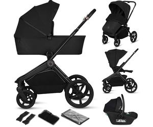 Lionelo Freya Carro Bebe 3 Piezas Carrito de Bebe 3 en 1 (0-4 Años, Hasta 22 Kg), Plegable Capazo, Silla y Silla de Coche I-Size 40-87 Cm, Suspensión, Ruedas PU, Capota UPF50+, Cochecito Bebe