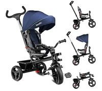 Lionelo Triciclo 2 en 1 Haari | Jeans en azul denim