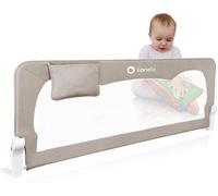 lionelo HANNA - Barrera de seguridad universal extra alta para niños pequeños, plegable 180° con ajuste de inclinación, tela de malla, correas de seguridad, bloqueo seguro, bolsillo, fácil de instalar