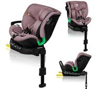 LIONELO HARMONY I-SIZE Silla Coche Bebé Giratoria 360o para Niños 40-150 CM, Fijación ISOFIX+Pata de Estabilización, Reposacabezas y Respaldo Ajustables, Reductor Dri-Seat (PINK MAUVE)